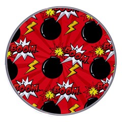 Pop Art Comic Pattern Bomb Boom Explosion Background Wireless Fast Charger(white) by Simbadda