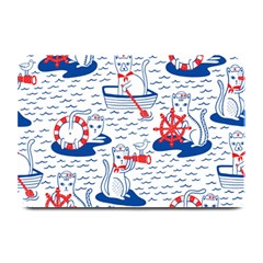 Nautical Cats Seamless Pattern Plate Mats by Simbadda