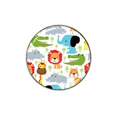 Seamless Pattern Vector With Animals Cartoon Hat Clip Ball Marker (4 Pack) by Simbadda