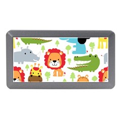 Seamless Pattern Vector With Animals Cartoon Memory Card Reader (mini) by Simbadda