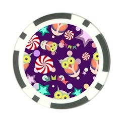 Owl Pattern Background Poker Chip Card Guard by Simbadda