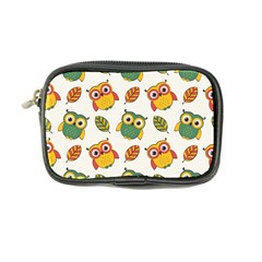 Background-with-owls-leaves-pattern Coin Purse by Simbadda