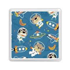 Seamless-pattern-funny-astronaut-outer-space-transportation Memory Card Reader (square) by Simbadda