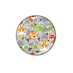 Seamless Pattern With Wildlife Cartoon Hat Clip Ball Marker by Simbadda