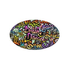 Graffiti Word Seamless Pattern Sticker (oval) by Simbadda