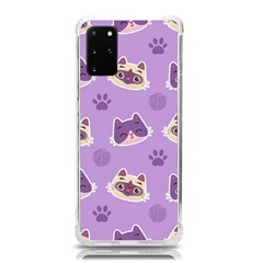 Cute-colorful-cat-kitten-with-paw-yarn-ball-seamless-pattern Samsung Galaxy S20plus 6 7 Inch Tpu Uv Case by Simbadda