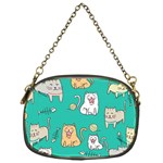 Seamless-pattern-cute-cat-cartoon-with-hand-drawn-style Chain Purse (One Side) Front