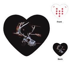 Deer Skull Playing Cards Single Design (heart) by MonfreyCavalier