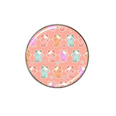 Cute-kawaii-kittens-seamless-pattern Hat Clip Ball Marker (10 Pack) by Simbadda