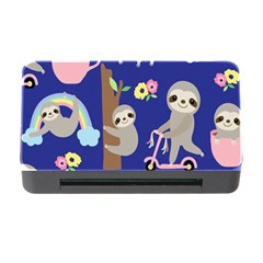 Hand-drawn-cute-sloth-pattern-background Memory Card Reader With Cf by Simbadda