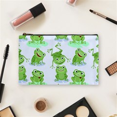 Cute-green-frogs-seamless-pattern Cosmetic Bag (medium) by Simbadda