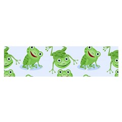 Cute-green-frogs-seamless-pattern Oblong Satin Scarf (16  X 60 ) by Simbadda