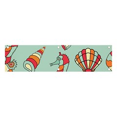 Seahorse Seashell Starfish Shell Banner And Sign 4  X 1  by Proyonanggan