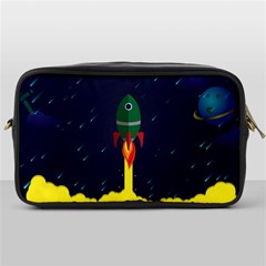 Rocket Halftone Astrology Astronaut Toiletries Bag (one Side) by Bangk1t