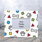 Dog Paw Seamless Pattern Footprint Bone White Tabletop Photo Frame 4 x6  Front