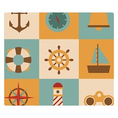 Nautical Elements Collection Premium Plush Fleece Blanket (small) by Bangk1t