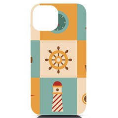 Nautical Elements Collection Iphone 14 Black Uv Print Case by Bangk1t