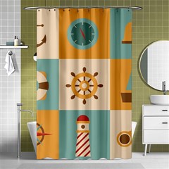 Nautical Elements Collection Shower Curtain 48  X 72  (small)  by Bangk1t