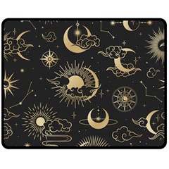 Asian Seamless Pattern With Clouds Moon Sun Stars Vector Collection Oriental Chinese Japanese Korean Two Sides Fleece Blanket (medium) by Bangk1t