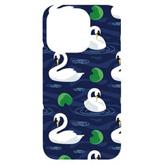 Swan Pattern Elegant Design Iphone 14 Pro Black Uv Print Case by Bangk1t