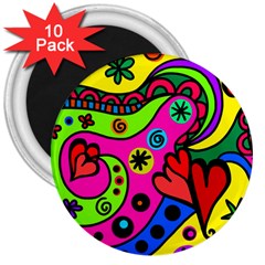 Seamless Doodle 3  Magnets (10 Pack)  by Bangk1t