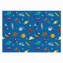 Space Rocket Solar System Pattern Large Glasses Cloth by Bangk1t