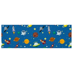 Space Rocket Solar System Pattern Banner And Sign 9  X 3  by Bangk1t