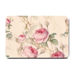 Roses Plants Vintage Retro Flowers Pattern Small Doormat by Bangk1t