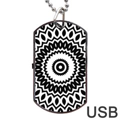 Circular Concentric Radial Symmetry Abstract Dog Tag Usb Flash (two Sides) by pakminggu