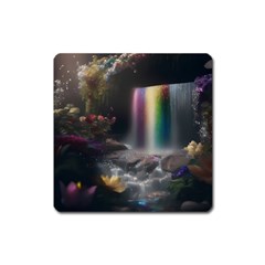 Waterfall Rainbow Square Magnet by Ravend