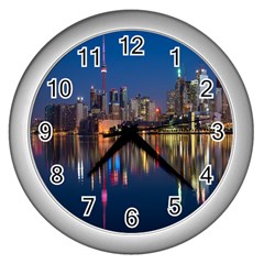 Seaside River Wall Clock (silver) by artworkshop