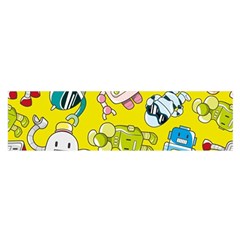 Robot Pattern Oblong Satin Scarf (16  X 60 ) by Grandong