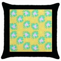 Mazipoodles Bold Daises Yellow Throw Pillow Case (black) by Mazipoodles