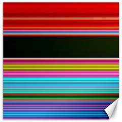 Horizontal Line Colorful Canvas 20  X 20  by Grandong