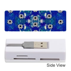 Oilpainting Blue Flowers In The Peaceful Night Memory Card Reader (stick) by pepitasart