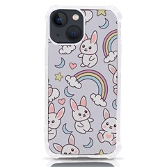 Seamless-pattern-with-cute-rabbit-character Iphone 13 Mini Tpu Uv Print Case by pakminggu