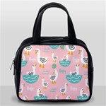 Cute Happy Duck Gift Card Design Seamless Pattern Template Classic Handbag (One Side) Front