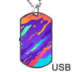 Multicolored-abstract-background Dog Tag Usb Flash (two Sides) by pakminggu