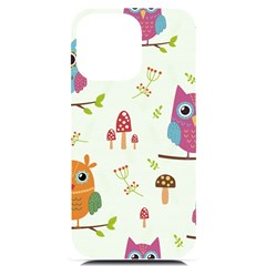 Forest-seamless-pattern-with-cute-owls Iphone 14 Pro Max Black Uv Print Case by pakminggu