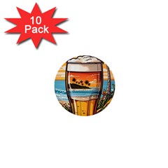 Beach Summer Drink 1  Mini Buttons (10 Pack)  by uniart180623