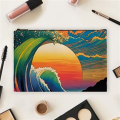 Waves Rainbow Sea Cosmetic Bag (large) by uniart180623