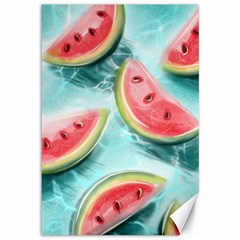 Watermelon Fruit Juicy Summer Heat Canvas 12  X 18  by uniart180623