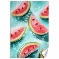 Watermelon Fruit Juicy Summer Heat Canvas 24  X 36  by uniart180623