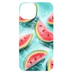 Watermelon Fruit Juicy Summer Heat Iphone 14 Black Uv Print Case by uniart180623