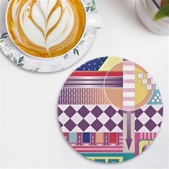 Abstract Shapes Colors Gradient Uv Print Round Tile Coaster by pakminggu