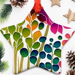 Plants Leaves Colorful Star Ornament (two Sides) by pakminggu