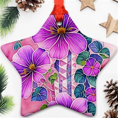 Flowers Leaves Ornament (star) by pakminggu