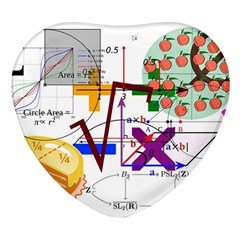 Mathematics Formula Physics School Heart Glass Fridge Magnet (4 Pack) by Bedest