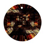 Library-tunnel-books-stacks Round Ornament (Two Sides) Back