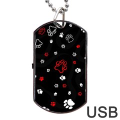 Art Pattern Traces Paw Dog Tag Usb Flash (one Side) by pakminggu